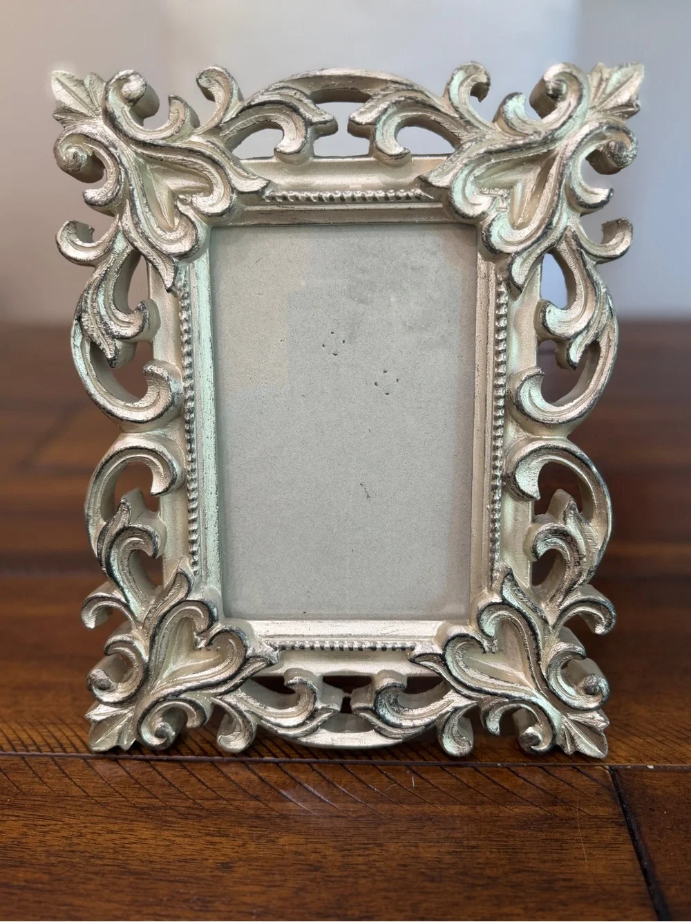 Cynthia Rowley Ornate Picture Frame in Silver and Cream